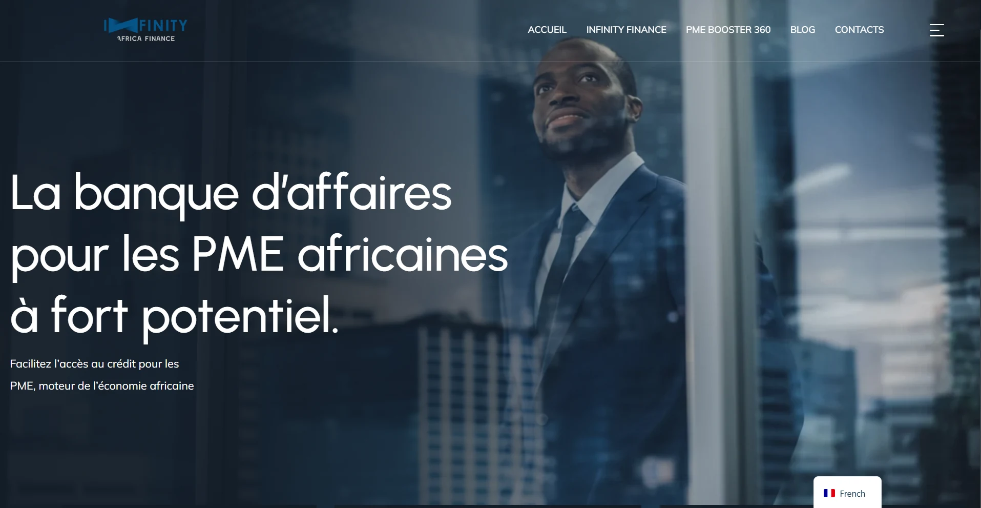 Site web Infinity Africa Finance — réalisation de Cédric N’DOUA