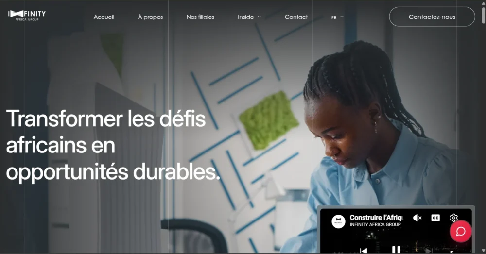 Site web Infinity Africa Group — réalisation de Cédric N’DOUA