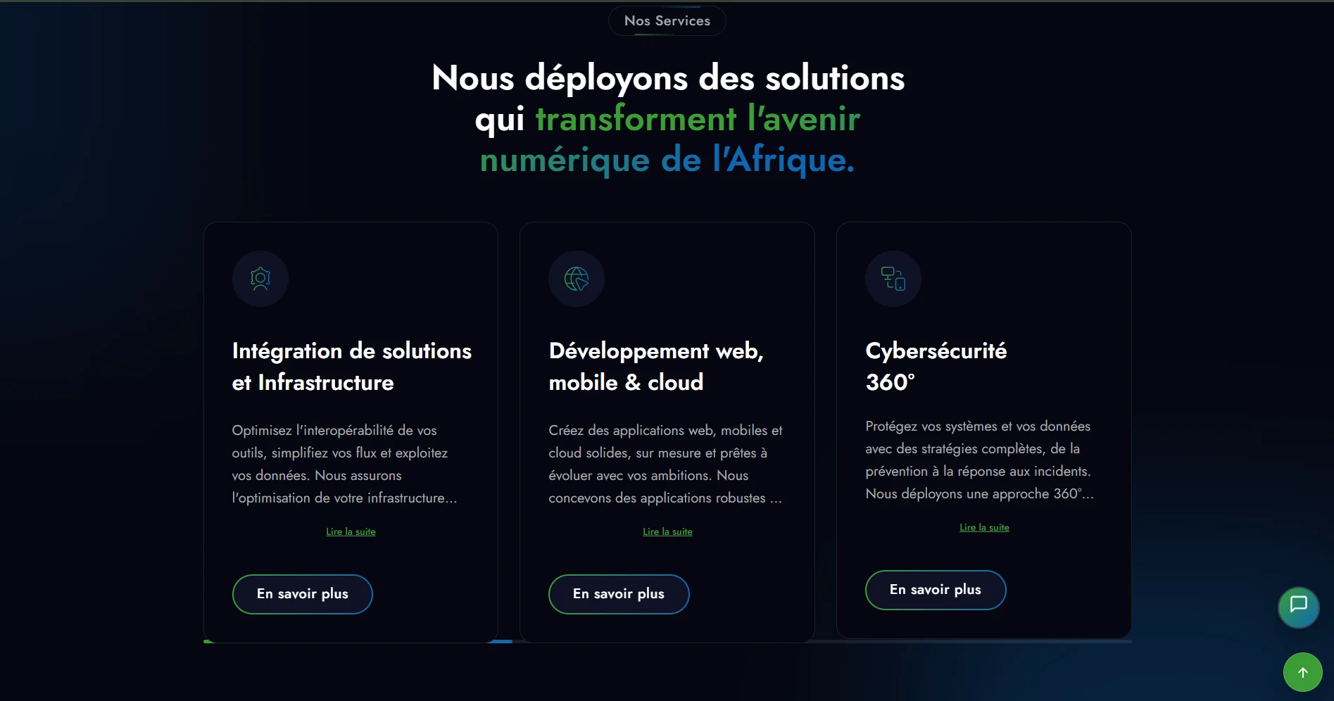 Site web Infinity Africa Technologies — réalisation de Cédric N’DOUA